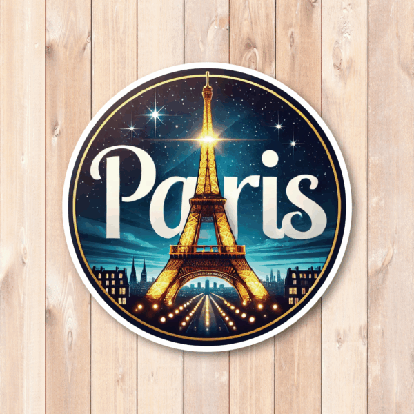 Radiant Sticker PARIS 夜景ステッカー 丸型 エッフェル塔デザイン 光の都を感じるデコレーション ステッカー100mm - 画像 (3)
