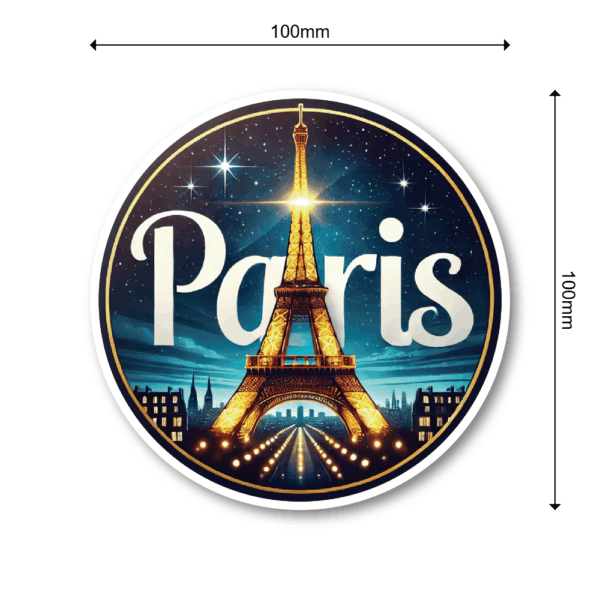 Radiant Sticker PARIS 夜景ステッカー 丸型 エッフェル塔デザイン 光の都を感じるデコレーション ステッカー100mm - 画像 (2)