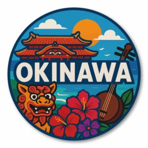Radiant Sticker 九州・沖縄ご当地ステッカーセット 県別デザイン全8種 桜島・祇園山笠・温泉・バルーン・マンゴー・カステラ入り 旅行・観光・お土産に最適 沖縄