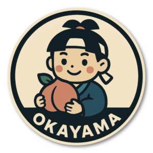 Radiant Sticker ご当地キャラの旅ステッカー｜可愛い円形デザイン 全9種｜スーツケース・ノート・タブレットにぴったり 日本限定 ビニール素材 防水仕様 岡山