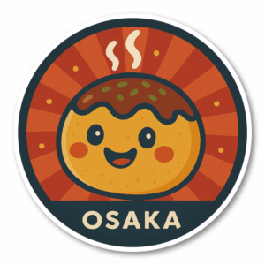 Radiant Sticker ご当地キャラの旅ステッカー｜日本各地の魅力を詰め込んだ可愛い円形デザイン 全9種・近畿地方 大阪