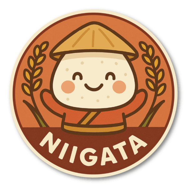 Radiant Sticker ご当地キャラの旅ステッカー｜中部・北陸の魅力を詰め込んだ可愛い円形デザイン 全8種 新潟