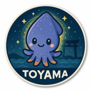 Radiant Sticker ご当地キャラの旅ステッカー｜中部・北陸の魅力を詰め込んだ可愛い円形デザイン 全8種 富山