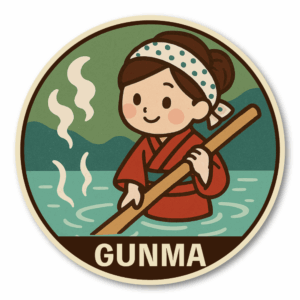 Radiant Sticker ご当地キャラ風ステッカー 観光 名物 特産 かわいい 丸型 耐水シール スーツケース用 日本土産 群馬