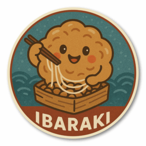 Radiant Sticker ご当地キャラ風ステッカー 観光 名物 特産 かわいい 丸型 耐水シール スーツケース用 日本土産 茨城