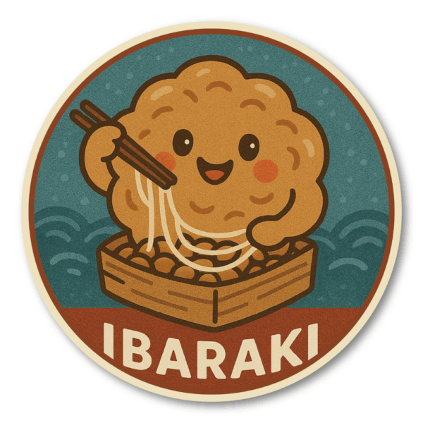 Radiant Sticker ご当地キャラ風ステッカー 観光 名物 特産 かわいい 丸型 耐水シール スーツケース用 日本土産 茨城