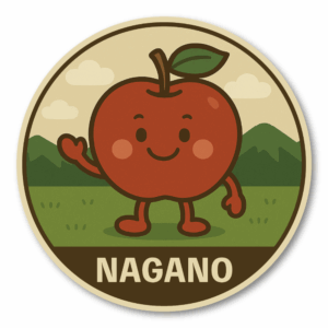 Radiant Sticker ご当地キャラ風ステッカー 観光 名物 特産 かわいい 丸型 耐水シール スーツケース用 日本土産 長野