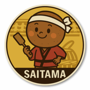 Radiant Sticker ご当地キャラ風ステッカー 観光 名物 特産 かわいい 丸型 耐水シール スーツケース用 日本土産 埼玉