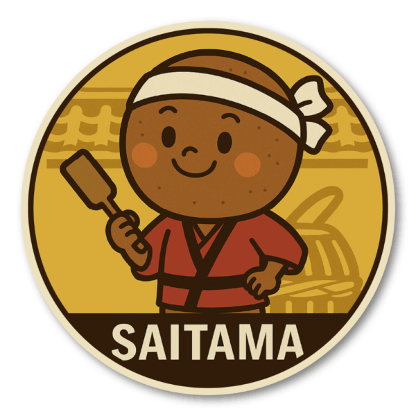 Radiant Sticker ご当地キャラ風ステッカー 観光 名物 特産 かわいい 丸型 耐水シール スーツケース用 日本土産 埼玉