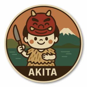 Radiant Sticker ご当地キャラ風ステッカー 東北 北海道 名物 特産 観光 丸型 かわいい 耐水シール 土産にも 秋田