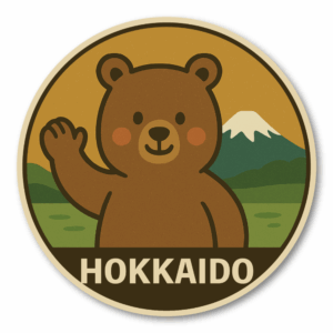 Radiant Sticker ご当地キャラ風ステッカー 東北 北海道 名物 特産 観光 丸型 かわいい 耐水シール 土産にも 北海道