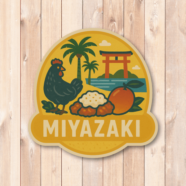Radiant Sticker 九州・沖縄ご当地ステッカーセット 県別デザイン全8種 桜島・祇園山笠・温泉・バルーン・マンゴー・カステラ入り 旅行・観光・お土産に最適 宮崎 - 画像 (2)