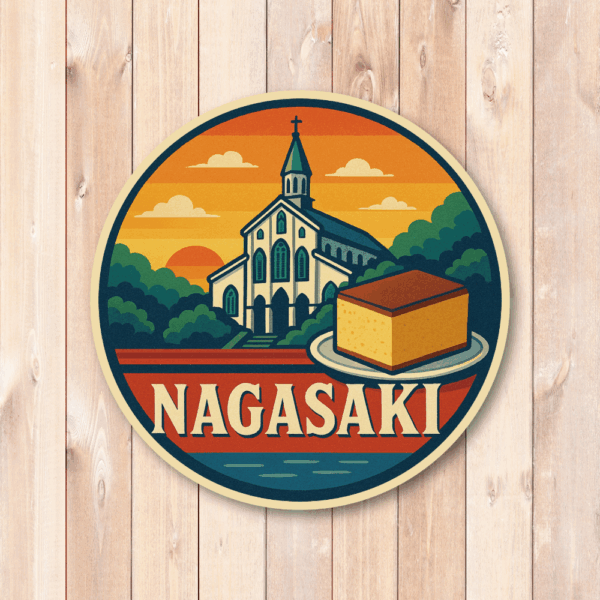 Radiant Sticker 九州・沖縄ご当地ステッカーセット 県別デザイン全8種 桜島・祇園山笠・温泉・バルーン・マンゴー・カステラ入り 旅行・観光・お土産に最適 長崎 - 画像 (2)