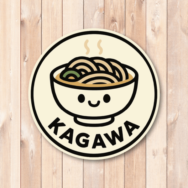 Radiant Sticker ご当地キャラの旅ステッカー｜可愛い円形デザイン 全9種｜スーツケース・ノート・タブレットにぴったり 日本限定 ビニール素材 防水仕様 香川 - 画像 (2)
