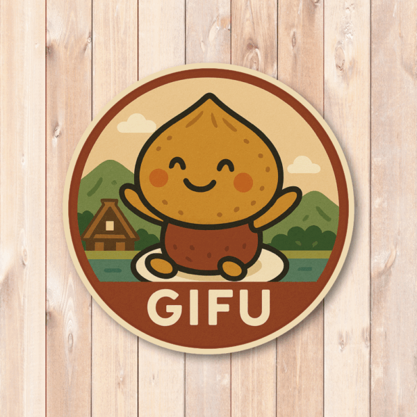 Radiant Sticker ご当地キャラの旅ステッカー｜中部・北陸の魅力を詰め込んだ可愛い円形デザイン 全8種 岐阜 - 画像 (2)