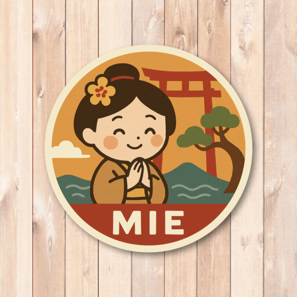 Radiant Sticker ご当地キャラの旅ステッカー｜中部・北陸の魅力を詰め込んだ可愛い円形デザイン 全8種 三重 - 画像 (2)