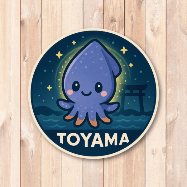 Radiant Sticker ご当地キャラの旅ステッカー｜中部・北陸の魅力を詰め込んだ可愛い円形デザイン 全8種 富山 - 画像 (2)