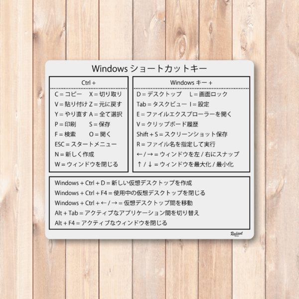 Windowsショートカットキー早見表ステッカー｜パソコン操作を効率化！学習・業務サポートに最適 グレー - 画像 (2)