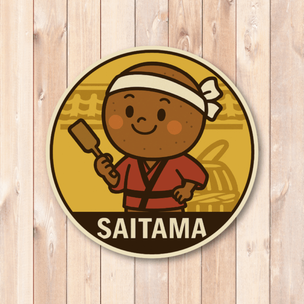 Radiant Sticker ご当地キャラ風ステッカー 観光 名物 特産 かわいい 丸型 耐水シール スーツケース用 日本土産 埼玉 - 画像 (2)