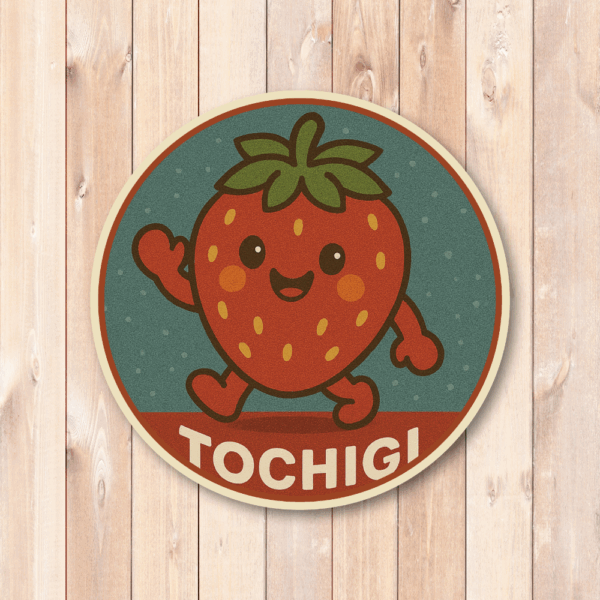 Radiant Sticker ご当地キャラ風ステッカー 観光 名物 特産 かわいい 丸型 耐水シール スーツケース用 日本土産 栃木 - 画像 (2)
