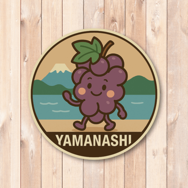 Radiant Sticker ご当地キャラ風ステッカー 観光 名物 特産 かわいい 丸型 耐水シール スーツケース用 日本土産 山梨 - 画像 (2)