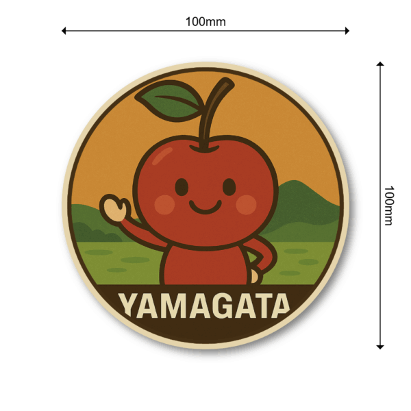 Radiant Sticker ご当地キャラ風ステッカー 東北 北海道 名物 特産 観光 丸型 かわいい 耐水シール 土産にも 山形 - 画像 (3)