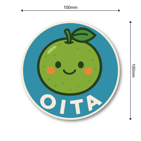 Radiant Sticker ご当地キャラの旅ステッカー｜可愛い円形デザイン 観光名物・方言モチーフ・旅行気分UP 大分 - 画像 (3)