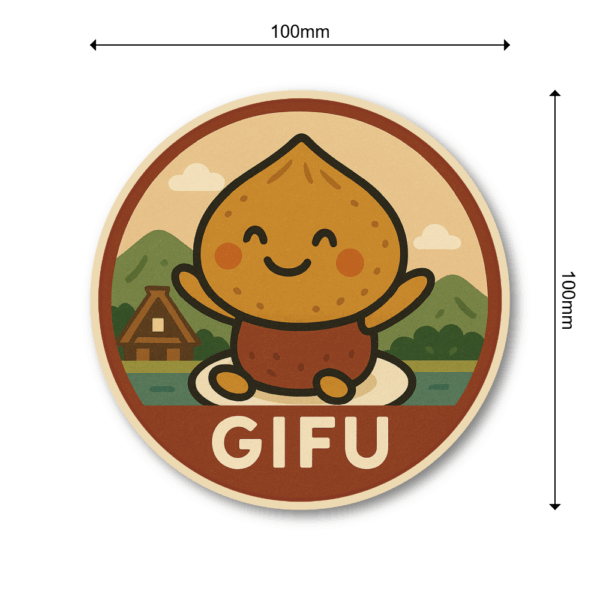 Radiant Sticker ご当地キャラの旅ステッカー｜中部・北陸の魅力を詰め込んだ可愛い円形デザイン 全8種 岐阜 - 画像 (3)
