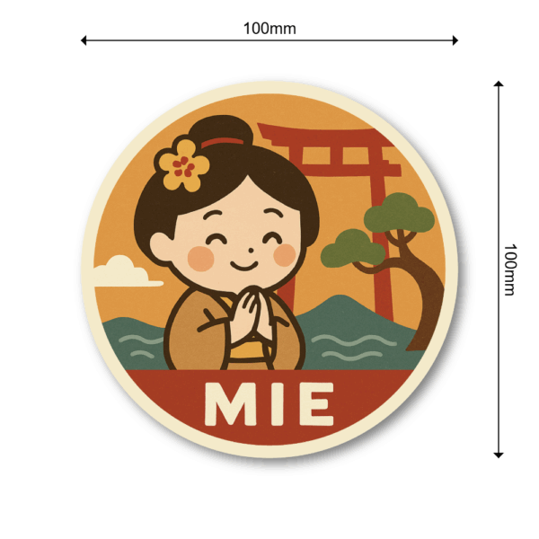 Radiant Sticker ご当地キャラの旅ステッカー｜中部・北陸の魅力を詰め込んだ可愛い円形デザイン 全8種 三重 - 画像 (3)