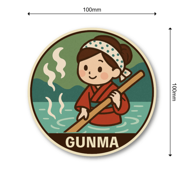 Radiant Sticker ご当地キャラ風ステッカー 観光 名物 特産 かわいい 丸型 耐水シール スーツケース用 日本土産 群馬 - 画像 (3)