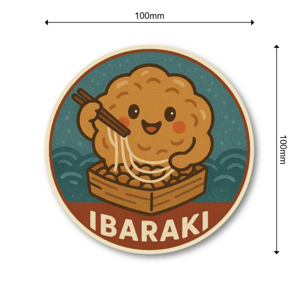 Radiant Sticker ご当地キャラ風ステッカー 観光 名物 特産 かわいい 丸型 耐水シール スーツケース用 日本土産 茨城 - 画像 (3)