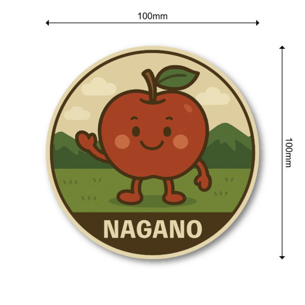 Radiant Sticker ご当地キャラ風ステッカー 観光 名物 特産 かわいい 丸型 耐水シール スーツケース用 日本土産 長野 - 画像 (3)