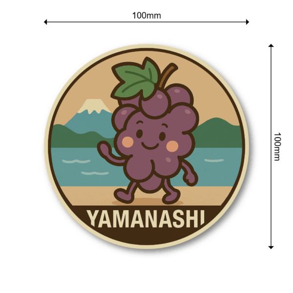 Radiant Sticker ご当地キャラ風ステッカー 観光 名物 特産 かわいい 丸型 耐水シール スーツケース用 日本土産 山梨 - 画像 (3)