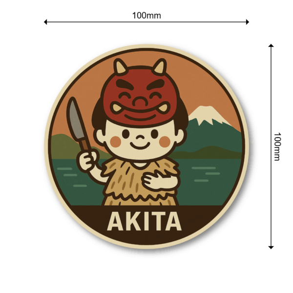 Radiant Sticker ご当地キャラ風ステッカー 東北 北海道 名物 特産 観光 丸型 かわいい 耐水シール 土産にも 秋田 - 画像 (3)