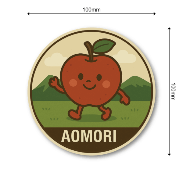 Radiant Sticker ご当地キャラ風ステッカー 東北 北海道 名物 特産 観光 丸型 かわいい 耐水シール 土産にも 青森 - 画像 (3)