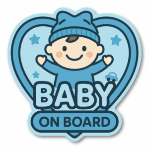 Radiant Sticker BABY ON BOARD マグネットカーサイン｜ベビーインカー｜金属ボディ専用・着脱簡単｜防水・耐候 ｜男の子