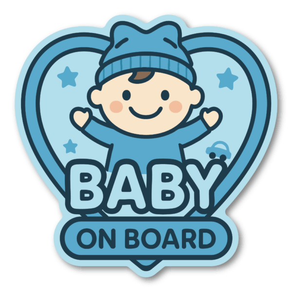 Radiant Sticker BABY ON BOARD マグネットカーサイン｜ベビーインカー｜金属ボディ専用・着脱簡単｜防水・耐候 ｜男の子