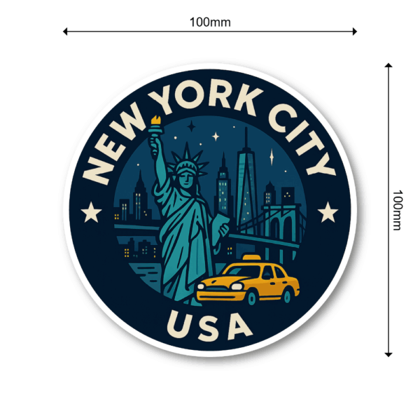 USA シティ トラベルステッカー 丸型 防水・耐UV 車・タブレット・スーツケース用 - NEW YORK - 画像 (3)