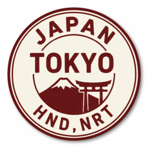 世界各国 パスポートスタンプ風 丸形ステッカー 100mm 防水・UV耐候｜車・タブレット・ボトル・スーツケース用｜12カ国バリエーション Japan