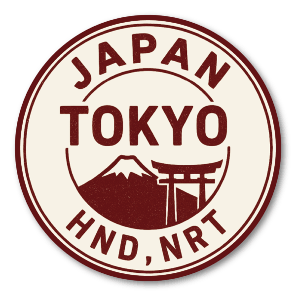 世界各国 パスポートスタンプ風 丸形ステッカー 100mm 防水・UV耐候｜車・タブレット・ボトル・スーツケース用｜12カ国バリエーション Japan