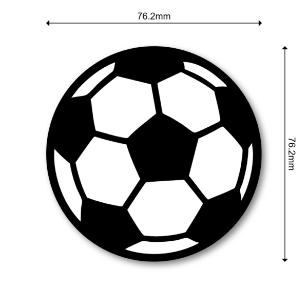 サッカーボール ステッカー 約76mm 丸型｜3枚セット｜モノクロ・ミニマルデザイン｜ノートPC・水筒・スーツケースに - 画像 (3)