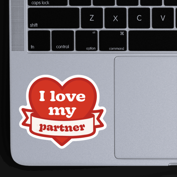 I love my boyfriend ハート ステッカー 3枚セット（3インチ） 防水・耐候 ビニール ノートPC/水筒/スーツケース ギフト用 - 画像 (5)