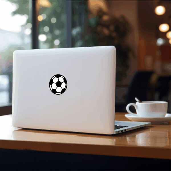サッカーボール ステッカー 約76mm 丸型｜3枚セット｜モノクロ・ミニマルデザイン｜ノートPC・水筒・スーツケースに - 画像 (5)