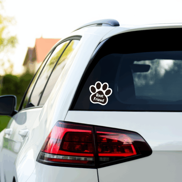 Radiant Sticker 肉球ペットステッカー 5インチ（約127mm）｜防水・UV耐候｜車・ノートPC・タブレットに｜英字メッセージ - Best Friend - 画像 (5)