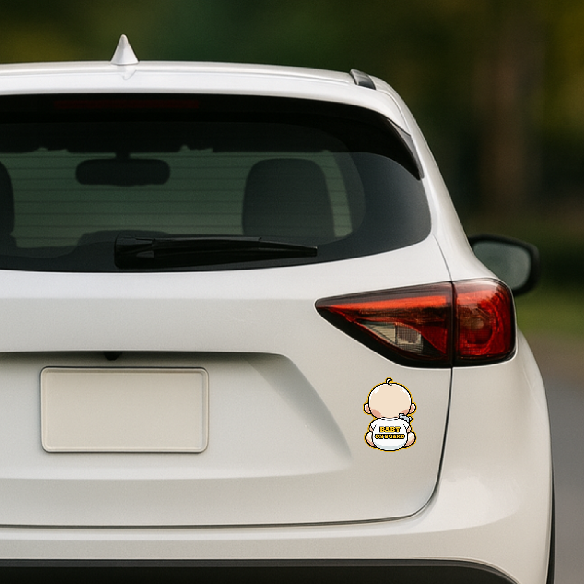 BABY ON BOARD ステッカー 男の子・女の子・白Tシャツ バリエーション 車用ステッカー かわいいデザイン 防水・耐候タイプ チャイルドサイン ホワイト - 画像 (5)