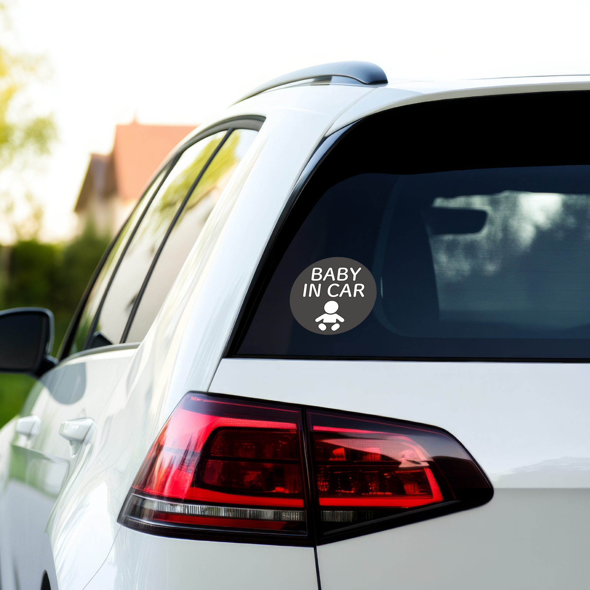 BABY IN CAR マグネット 丸型120mm 強力磁力 車用サイン 防水・耐候仕様 ベビーインカー セーフティサイン 王冠 - 画像 (5)