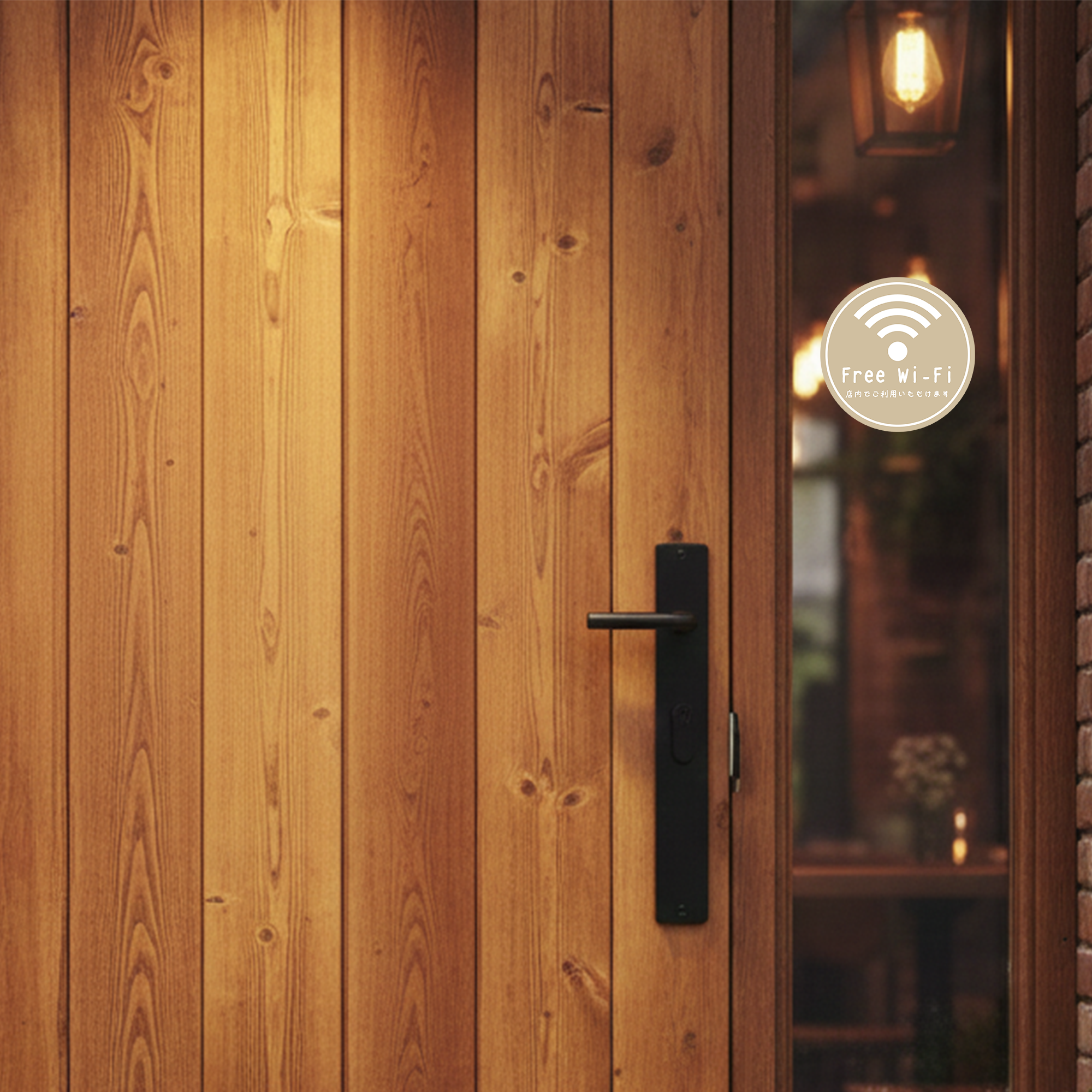 Free Wi-Fi ステッカー 丸形100mm 店内でご利用いただけます 手書き風デザイン 無料Wi-Fi案内シール カフェ・飲食店・サロン・民泊向け ダークグレー - 画像 (6)