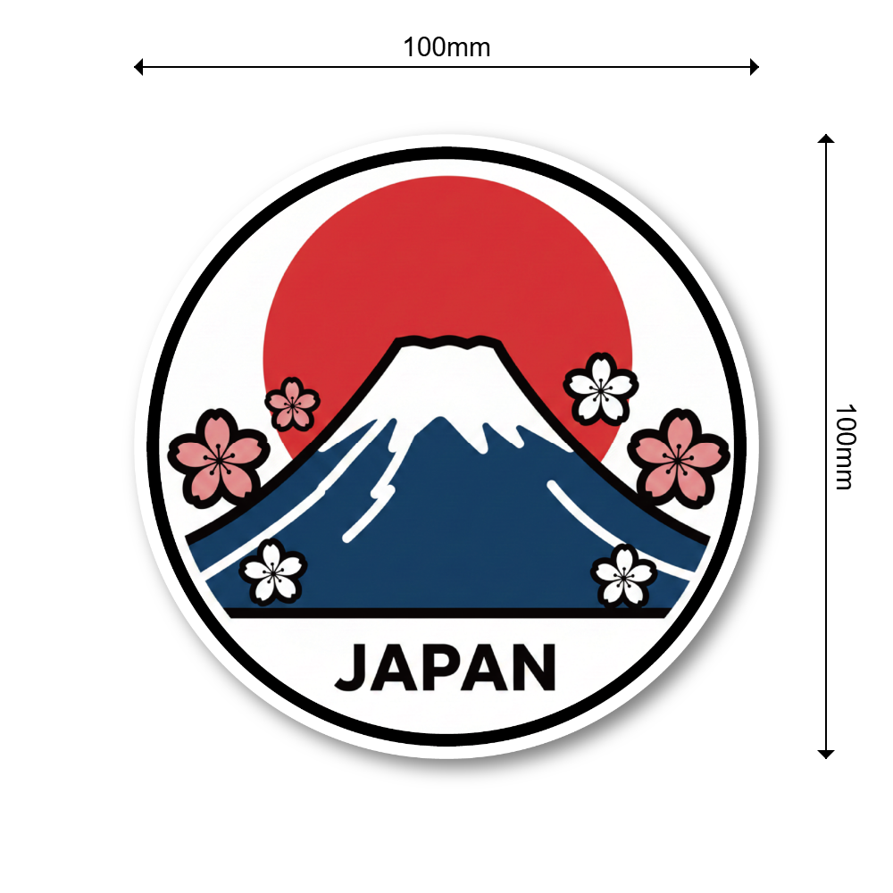 世界のランドマーク トラベルステッカー 円形デザイン 防水・耐候 スーツケース・車・タブレット対応 観光名所コレクションステッカー JAPAN(富士山) - 画像 (3)