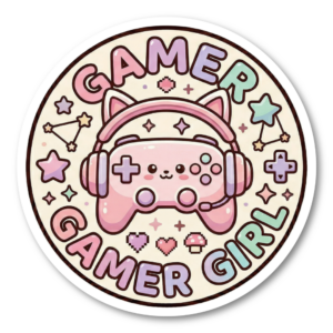 かわいい イラスト ステッカー 丸型 防水 耐水 耐候 100mm カワイイ 動物 食べ物 宇宙 ゲーム 女の子向け ノートPC スーツケース 車 バイク スマホ デコ シール ゲームコントローラー