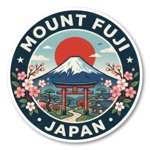 トラベルステッカー 100mm 丸形 ヴィンテージ風 日本 イタリア タイ ハワイ USA ランドマーク 防水 スーツケース タブレット 水筒用 日本